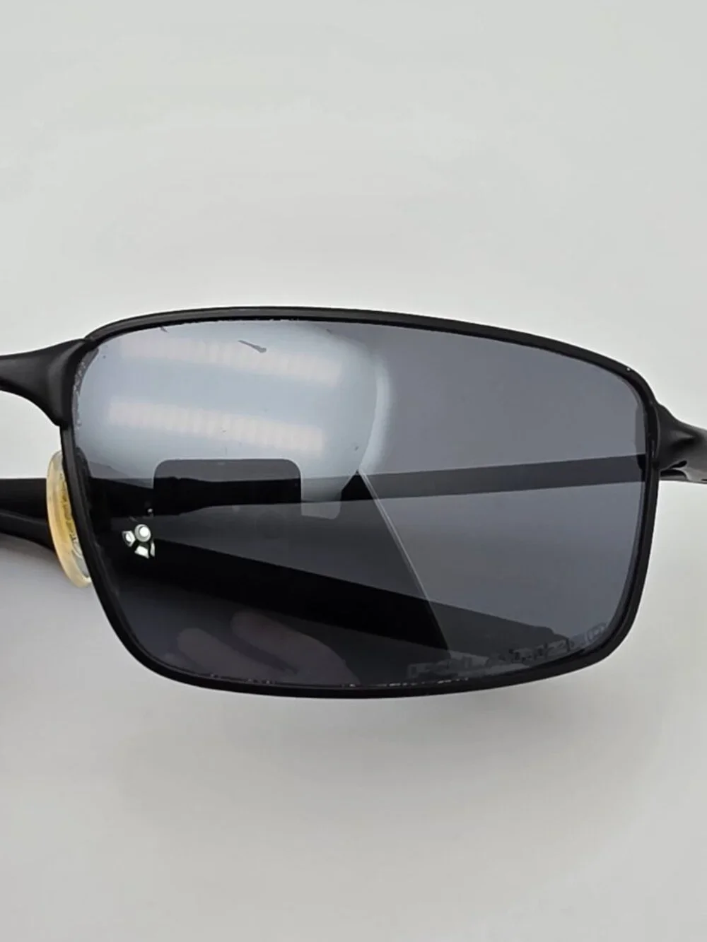 Oakley 12-877 New Square Wire I Black Frame Polarized Black Iridium Sunglasses